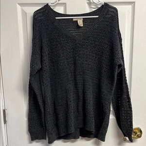 Dkny Gray V-Neck Sweater Soft Knit Casual